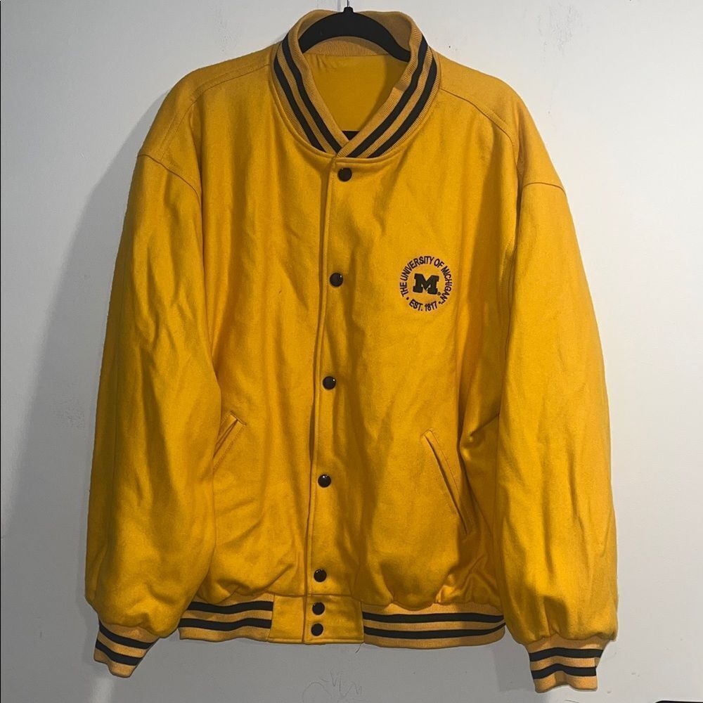 NCAA Michigan Wolverines Reversible Letterman Jacket, size XL